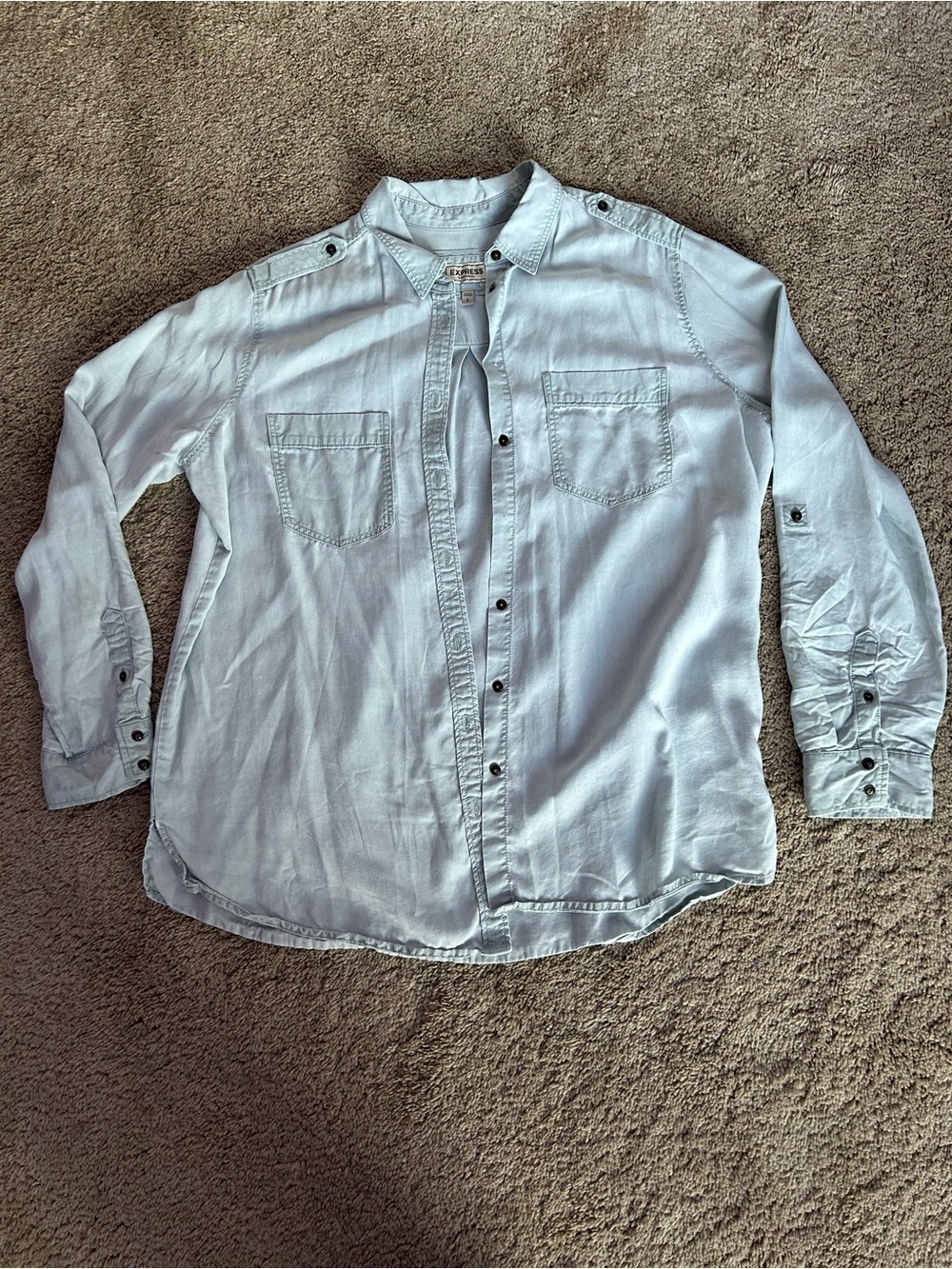 Express Light Blue Women's Button-Down Shirt
